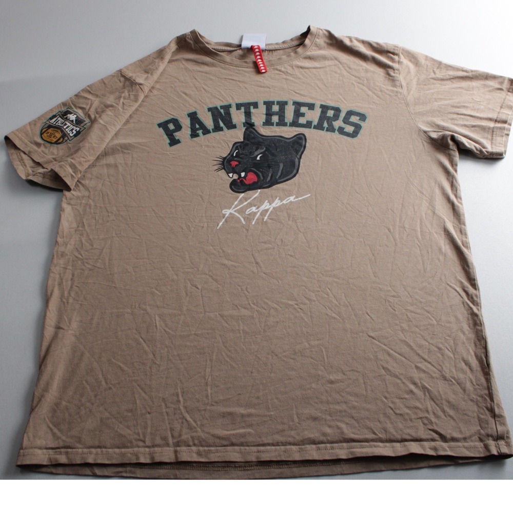 Kappa Panthers Graphic T-Shirt Mens XL Tan Brown Short Sleeve Crewneck Tee